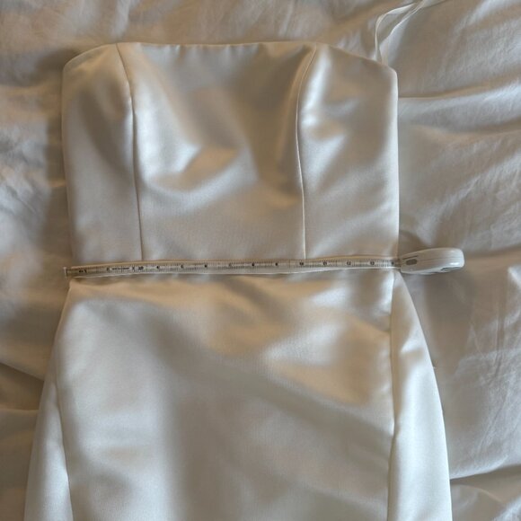 Amsale Willow Duchesse Satin Strapless Dress Size 6 - Picture 11 of 14